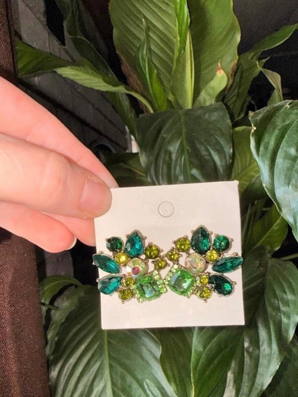 Green Statement Earrings Like New